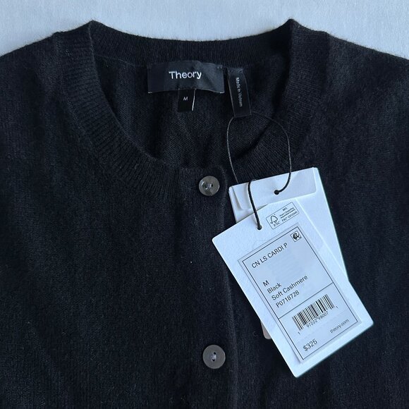 NWT Theory 100% Soft Cashmere Cardigan Black - Size Medium - Picture 9 of 10